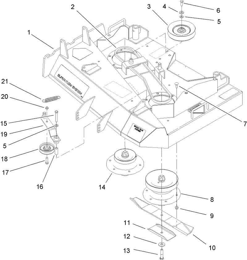 Deck Spindle and Blade Assembly