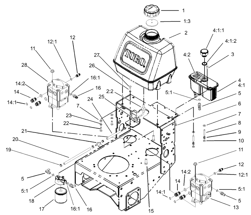 Fuel Tank Hydraulic Tank Pump and Filter Assembly