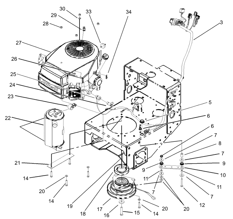 Engine and Clutch Assembly