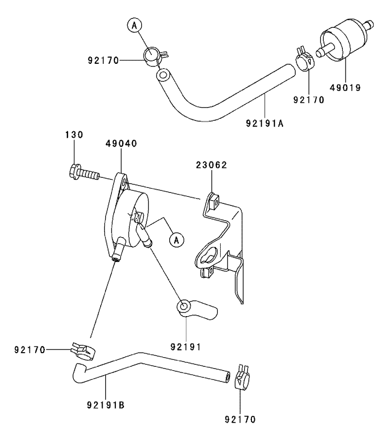 Fuel TankFuel Valve Assembly Kawasaki FH500V AS30