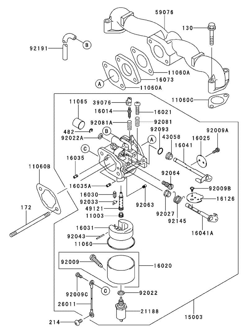 Carburetor Assembly Kawasaki FH500V AS30