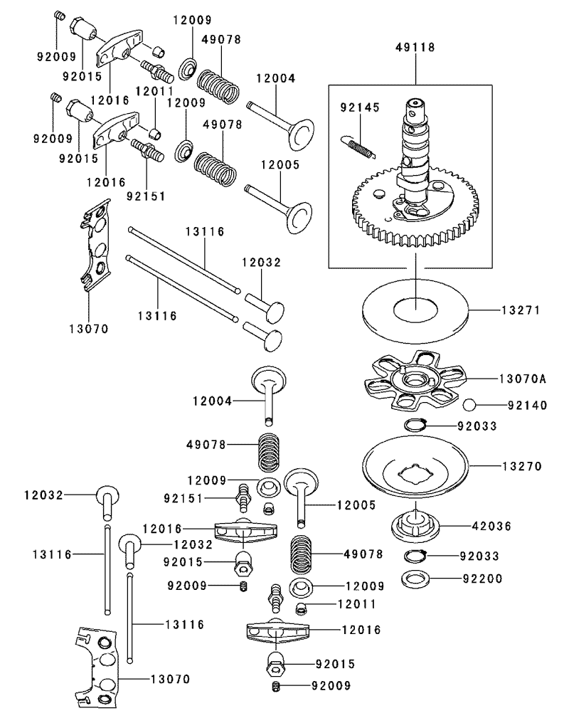 ValveCamshaft Assembly Kawasaki FH500V AS30