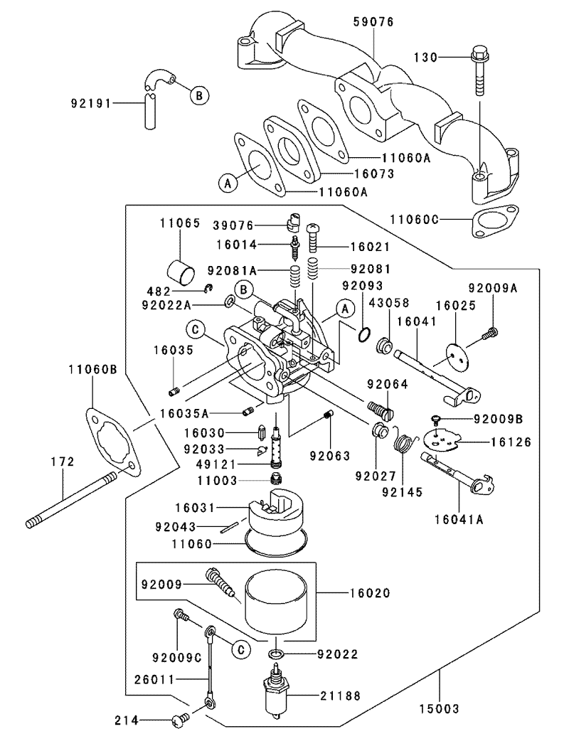 Carburetor Assembly Kawasaki FH500V AS30