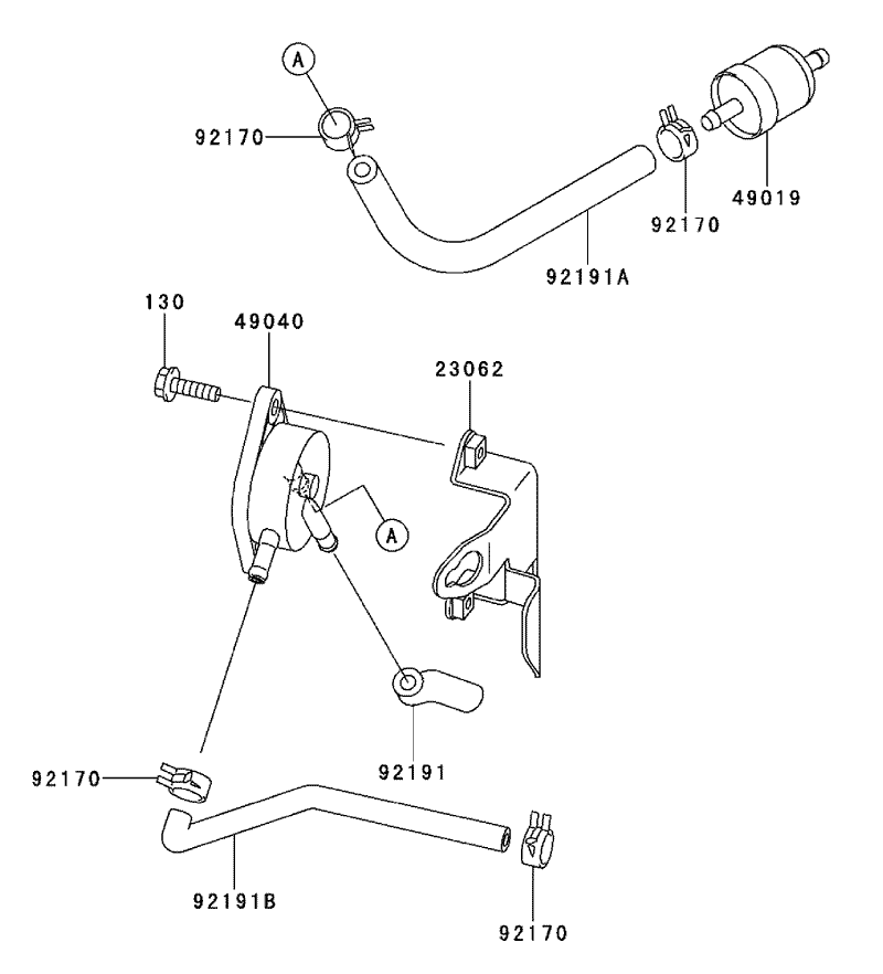 Fuel TankFuel Valve Assembly Kawasaki FH500V AS30