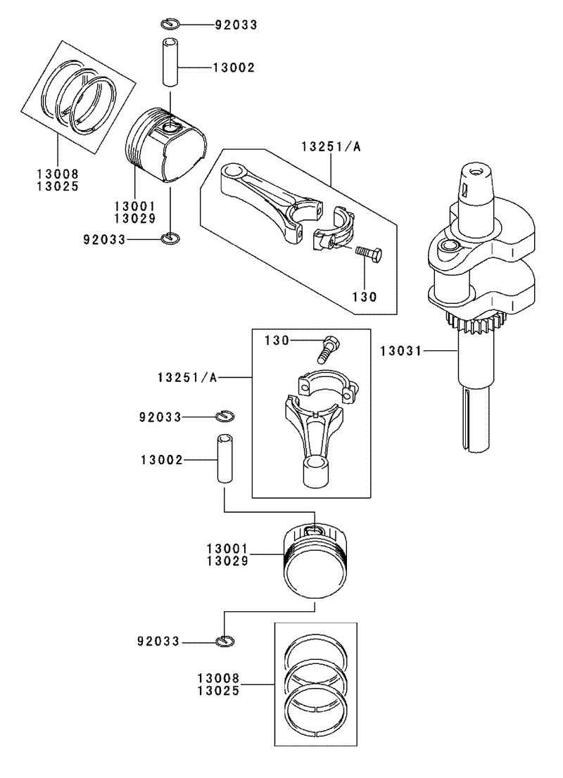PistonCrankshaft Assembly Kawasaki FH500V AS30