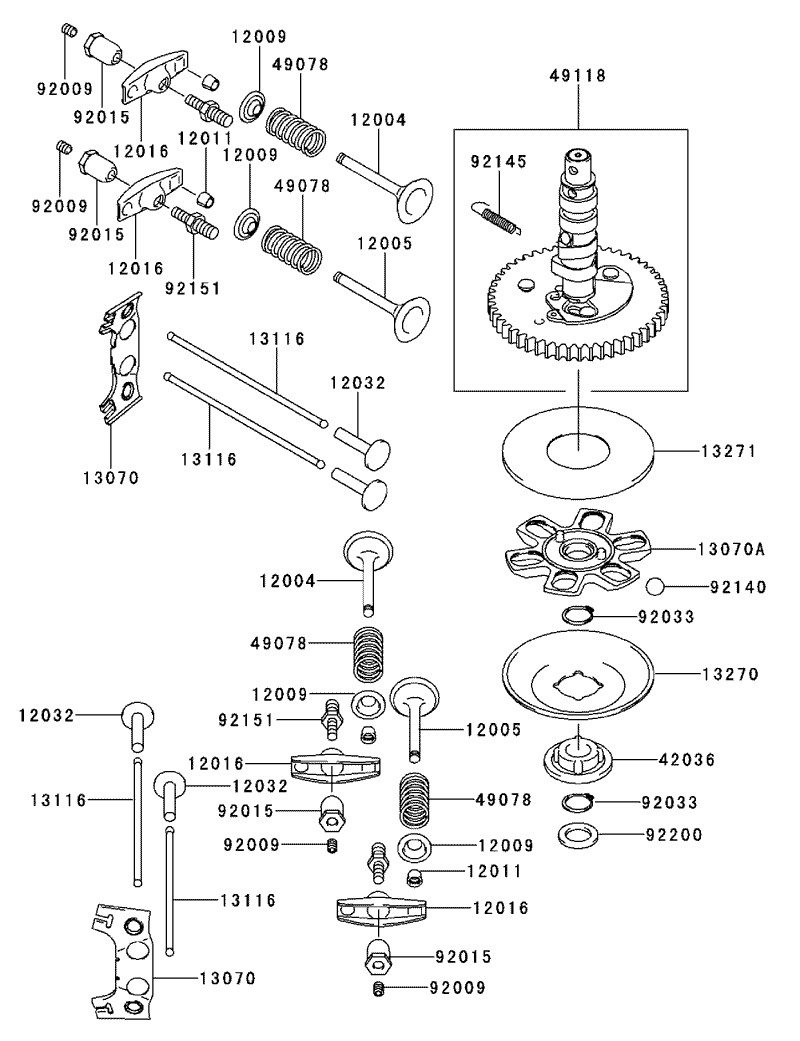 ValveCamshaft Assembly Kawasaki FH500V AS30