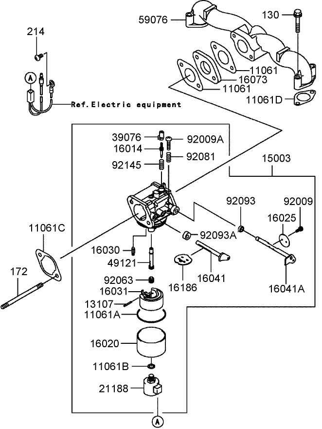 Carburetor Assembly Kawasaki FH541V AS27