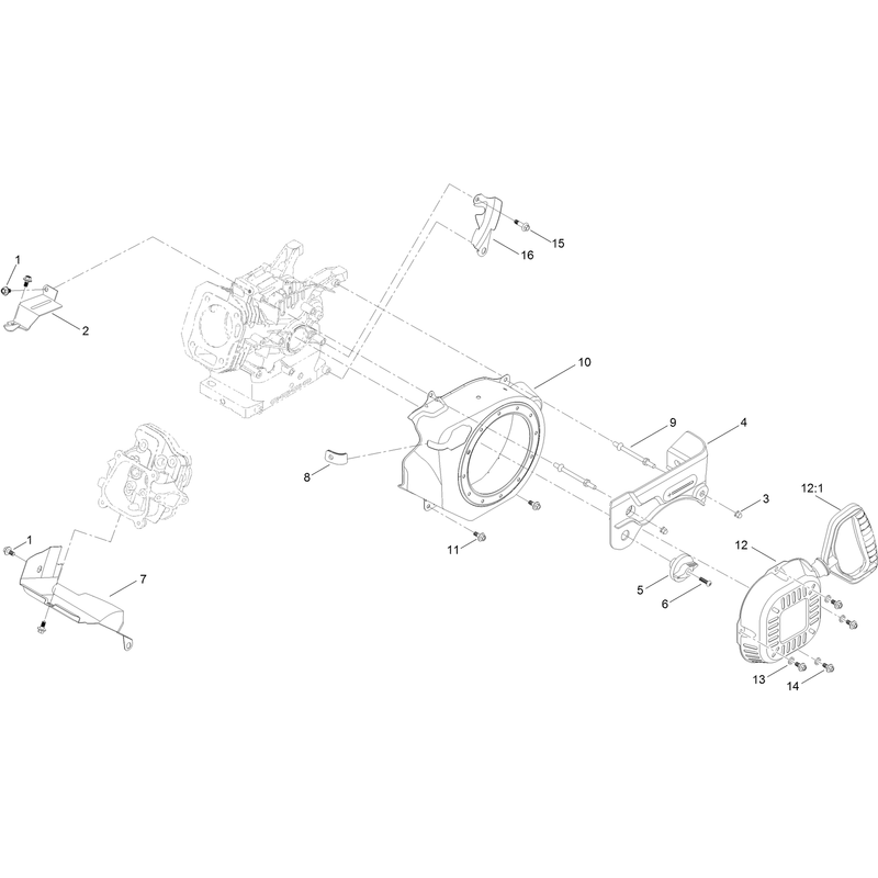 Blower Housing and Shrouds Assembly