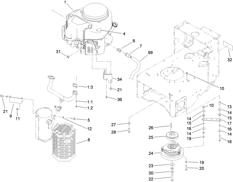 Engine and Clutch Assembly