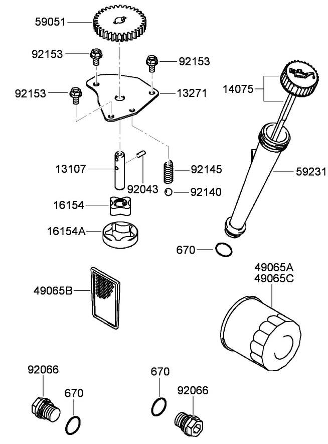 Lubrication Equipment Assembly Kawasaki FH541V ES24