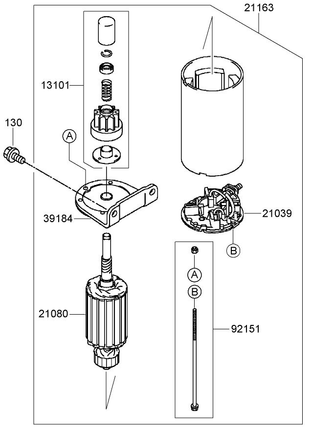 Starter Assembly Kawasaki FH541V BS24