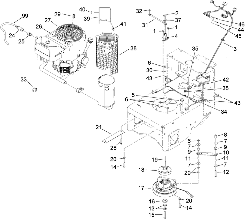 Engine and Clutch Assembly