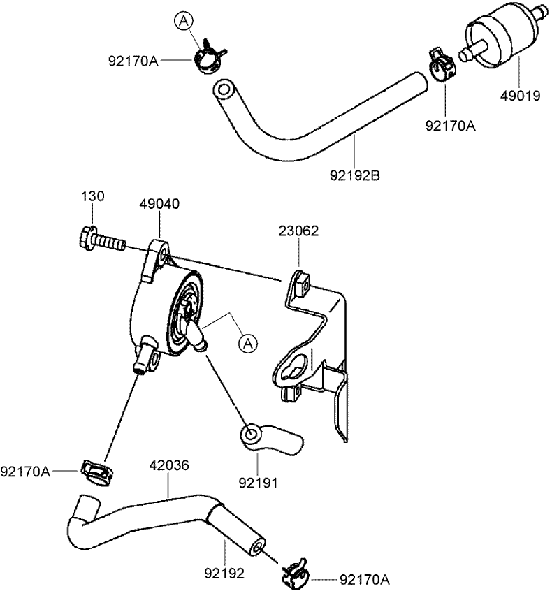Fuel Tank and Valve Assembly Kawasaki FH580V DS28