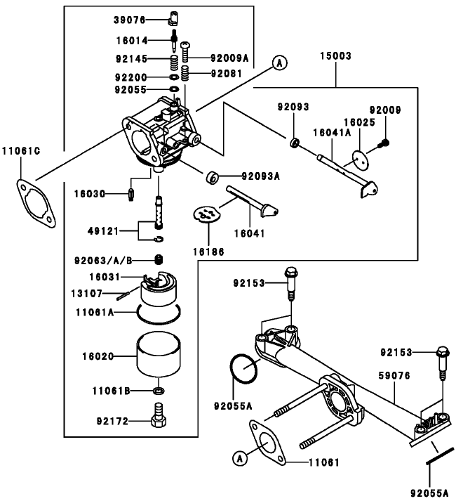 Carburetor Assembly Kawasaki FH381V AS25