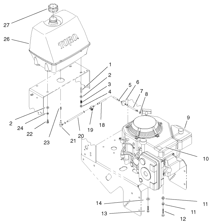 Engine and Fuel System Assembly