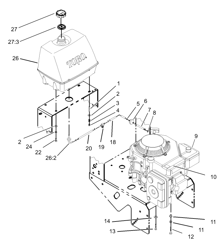 Engine and Fuel System Assembly