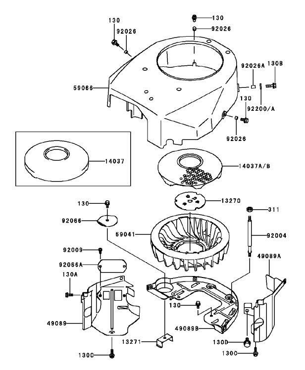 Cooling Equipment Assembly Kawasaki FH451V BS04