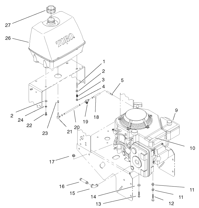 Engine and Fuel System Assembly