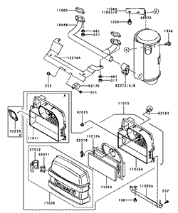 Air FilterMuffler Assembly Kawasaki FH451V-BS04