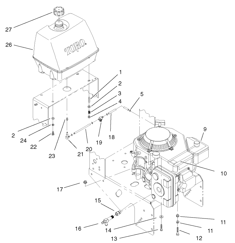 Engine and Fuel System Assembly
