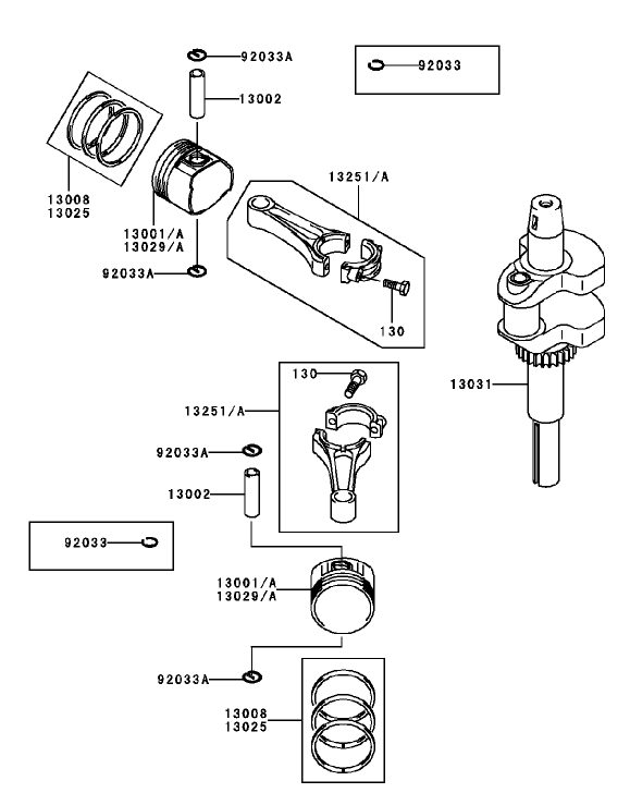 PistonCrankshaft Assembly Kawasaki FH451V BS04