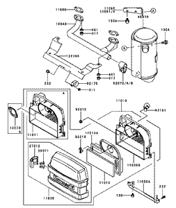 Air FilterMuffler Assembly Kawasaki FH451V-BS04