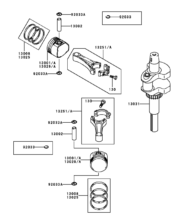 PistonCrankshaft Assembly Kawasaki FH451V BS04