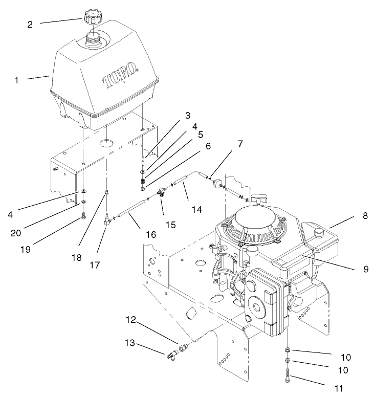 Engine and Fuel System Assembly