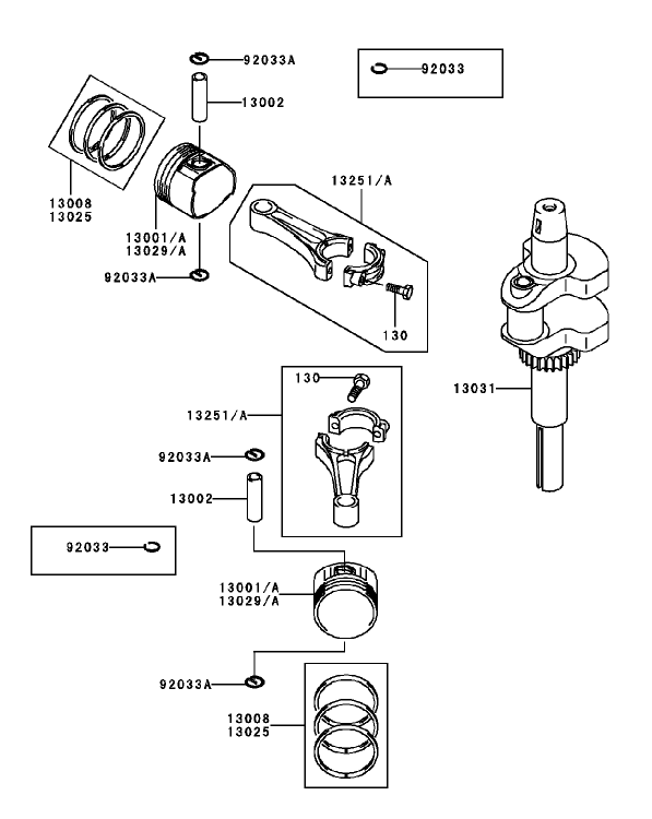 PistonCrankshaft Assembly Kawasaki FH451V BS04