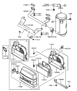 Air FilterMuffler Assembly Kawasaki FH451V-BS04