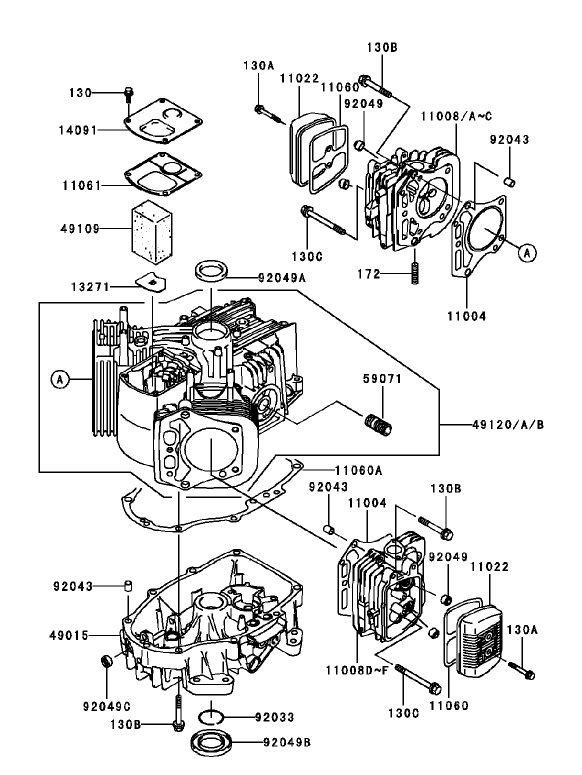 CylinderCrankcase Assembly Kawasaki FH451V BS04
