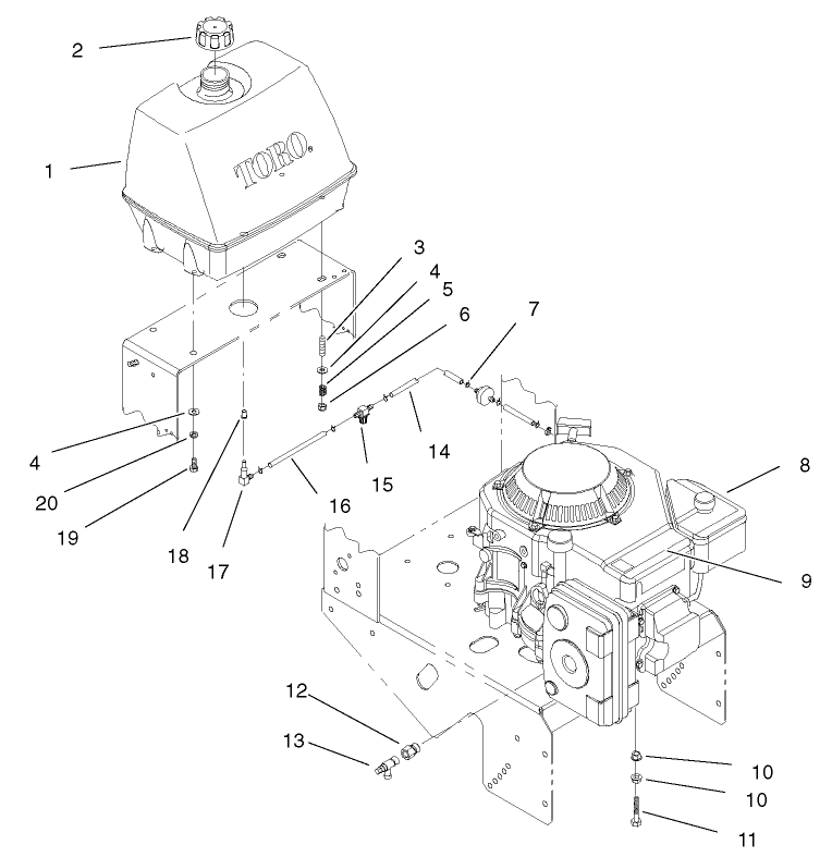 Engine and Fuel System Assembly