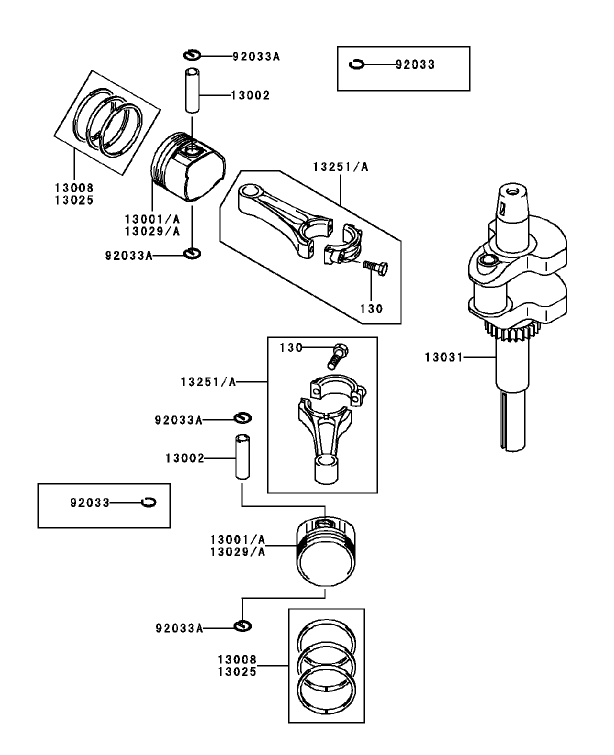 PistonCrankshaft Assembly Kawasaki FH451V BS04