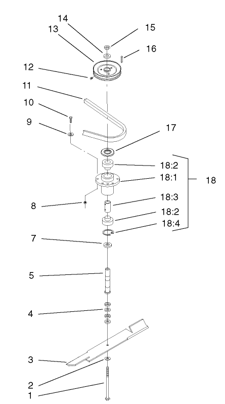 Spindle Blade and Belt Assembly