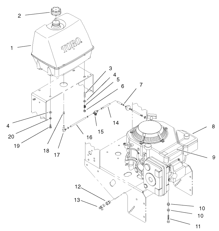 Engine and Fuel System Assembly
