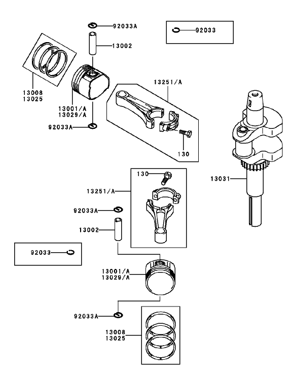 PistonCrankshaft Assembly Kawasaki FH451V BS04