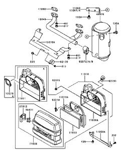 Air FilterMuffler Assembly Kawasaki FH451V-BS04