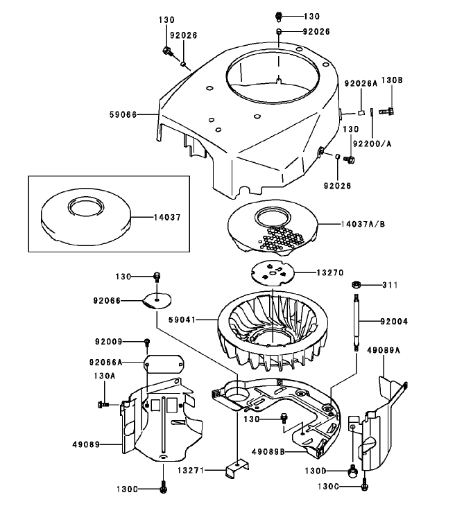 Cooling Equipment Assembly Kawasaki FH451V BS04