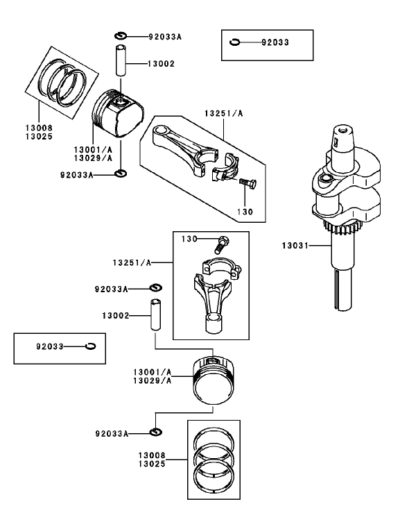 PistonCrankshaft Assembly Kawasaki FH451V BS04