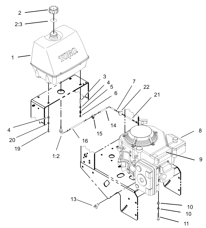 Engine and Fuel System Assembly