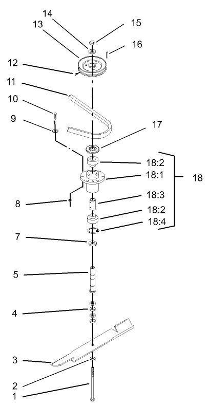 Spindle Blade and Belt Assembly