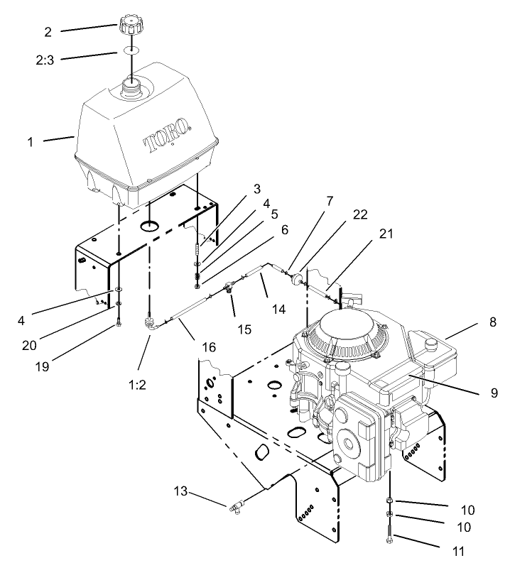Engine and Fuel System Assembly