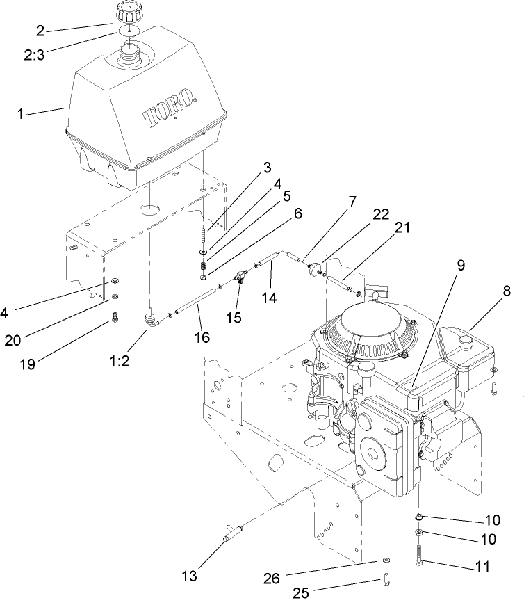 Engine and Fuel System Assembly