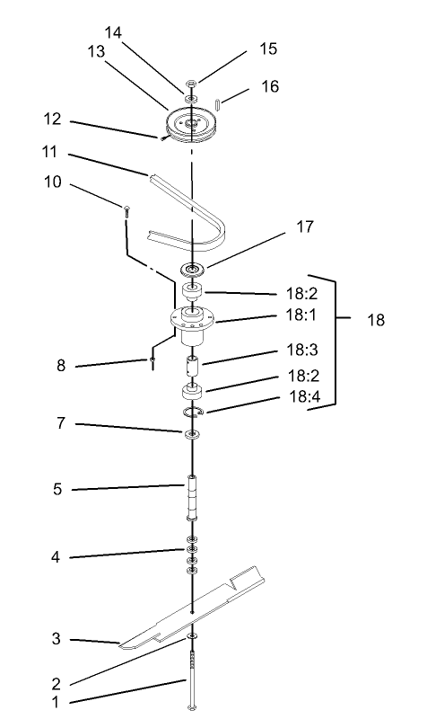 Spindle Blade and Belt Assembly