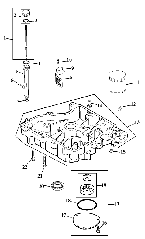 Oil Pan and Lubrication Assembly Kohler CV15T 41608