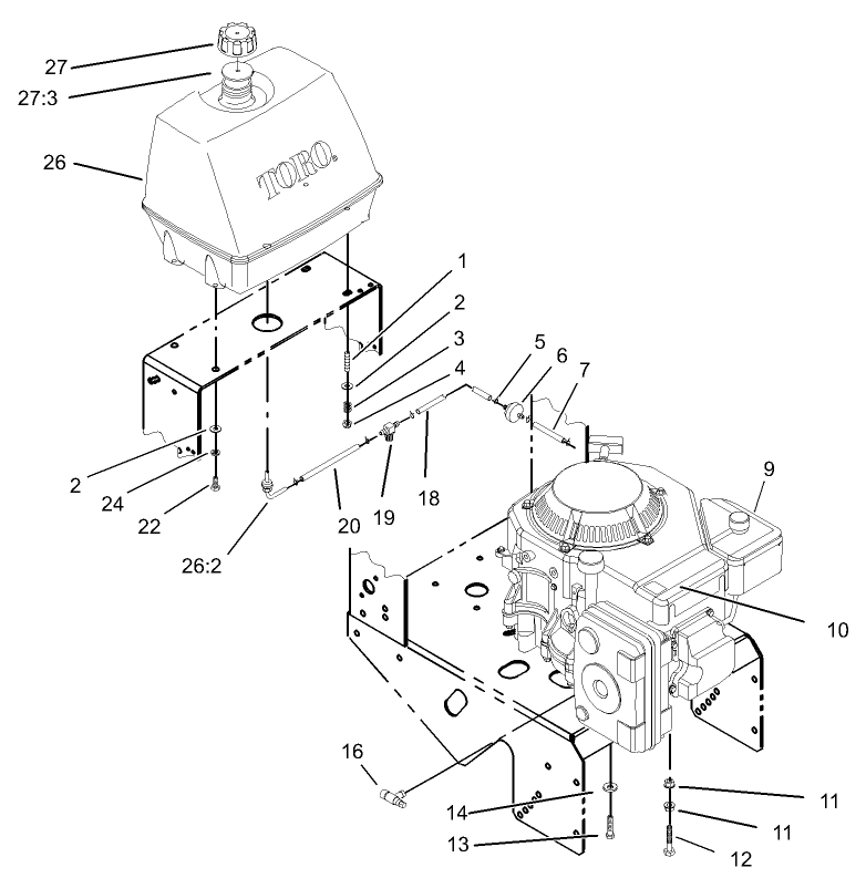 Engine and Fuel System Assembly