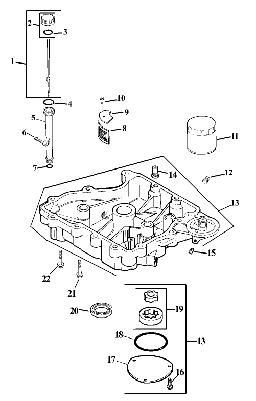 Oil Pan and Lubrication Assembly Kohler CV15T 41608