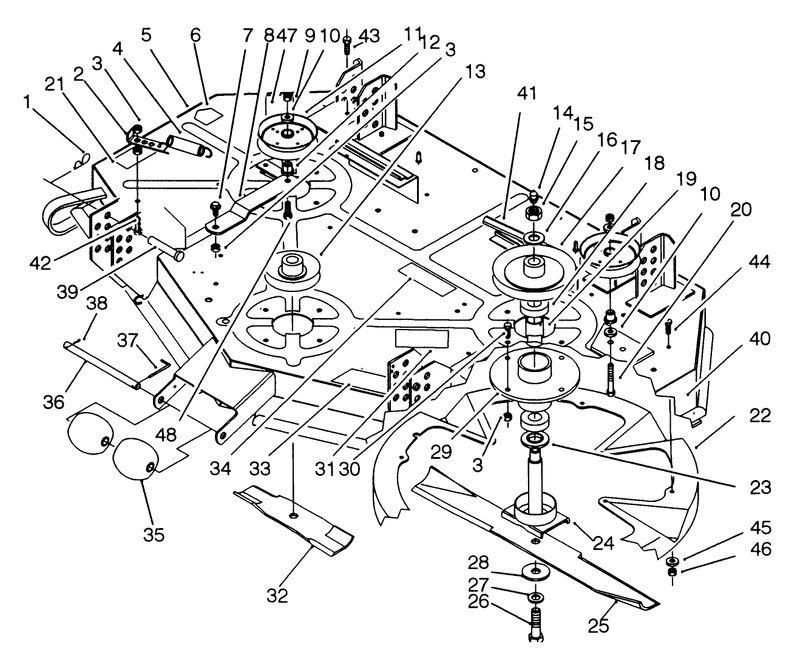 Cutting Deck and Spindle Assembly