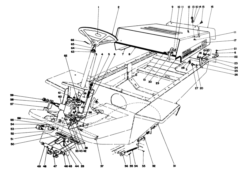 Pedals Hood And Steering Wheel Assembly