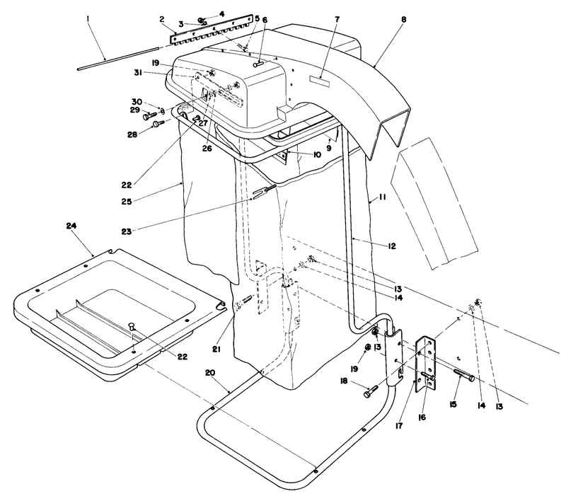 Grass Collection System Model No 30557 continued for Cutting Unit Model 30555